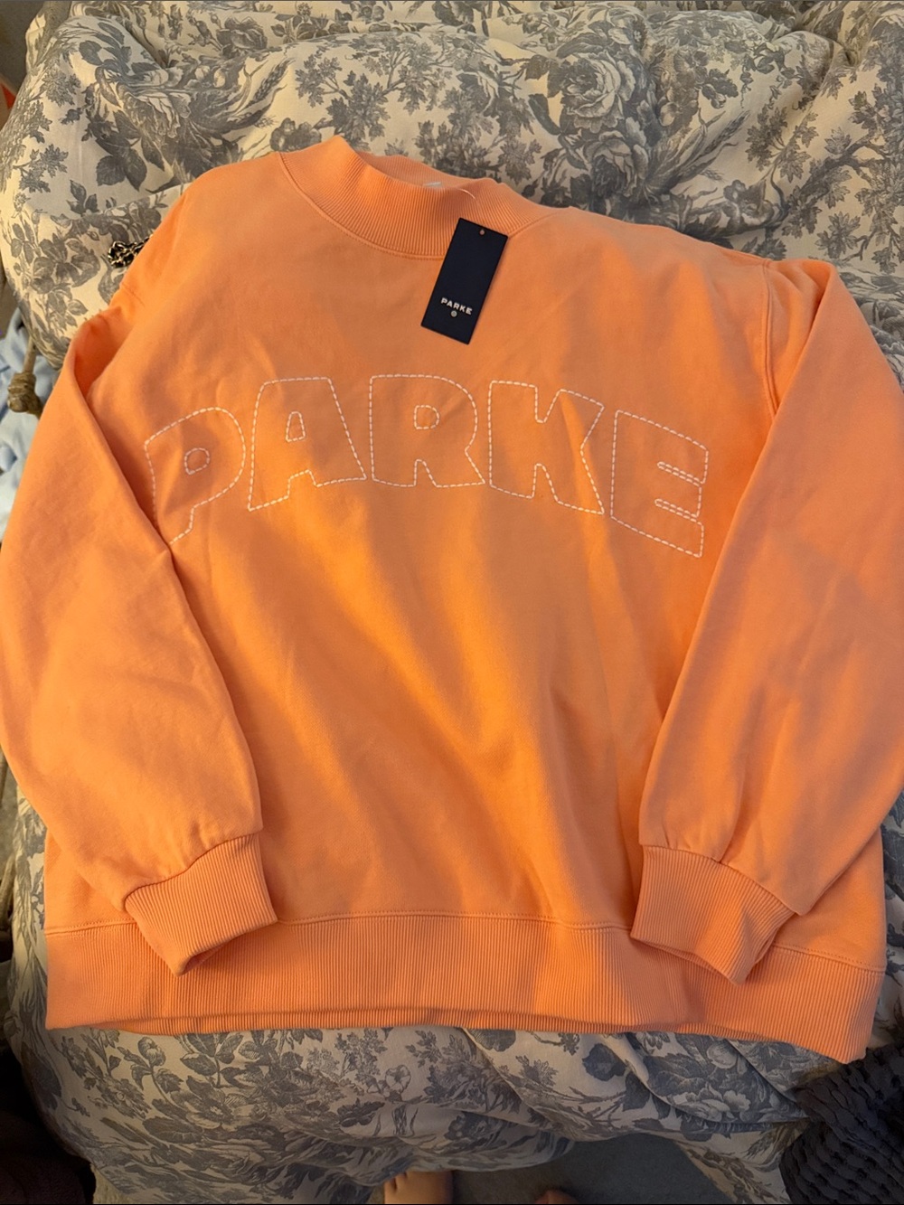 Coral PARKE x Target Crewneck Sweatshirt - Peach Orange ready to ship BNWT
